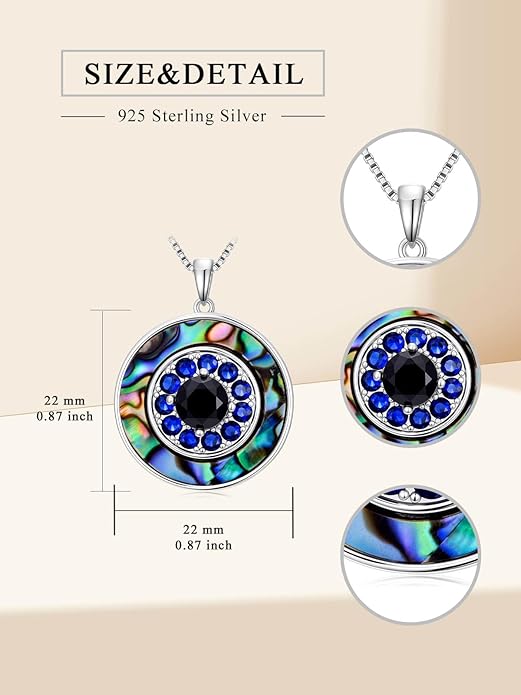 WINNICACA Sterling Silver Evil Eye Necklace Protection Crystal Pendant for Women Good Luck Vintage Evil Eye Pendant Jewelry Birthday Gifts for Women Friend Female