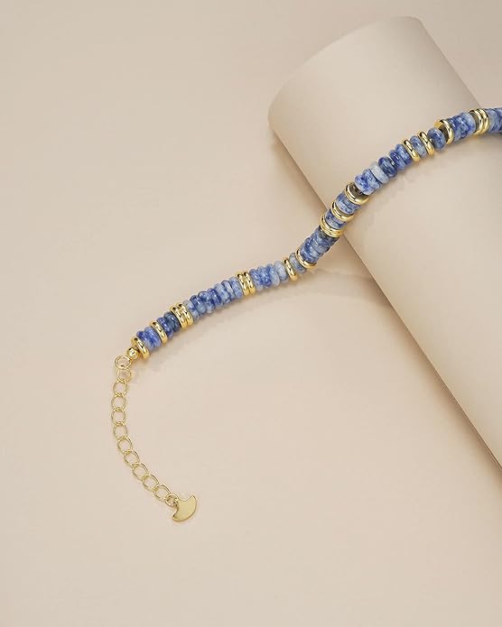 Colorful 18K Gold Plated Bracelets for Women, Stack Bangle Beaded Stone Jewelry Accessories Set for Woman, Trendy Fashion Jewelry Gifts