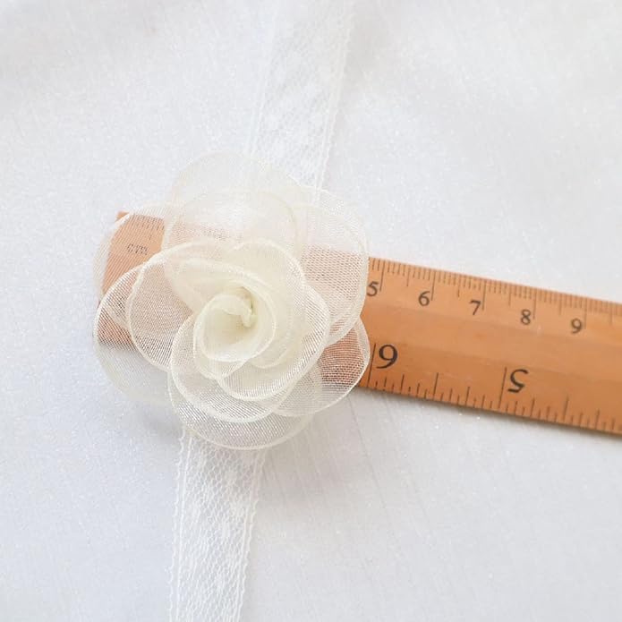 Black Choker Camellia Flower Lace-up Necklace For Women