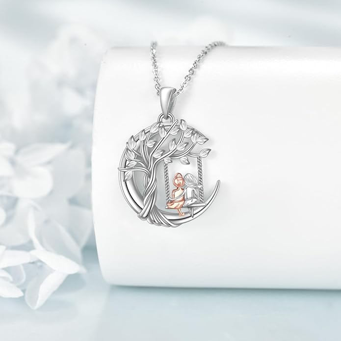 AOBOCO Gifts for Sister 2 3 Sisters Necklace for Women Sterling Silver Sister Crystal Pendant Jewelry Birthday Christmas Gifts for Friend Female Friendship Lasts Forever