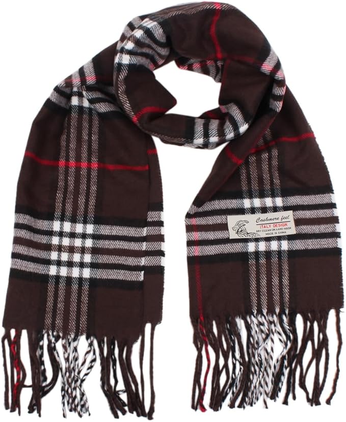 TZ Promise Tartan Plaid Cashmere Feel Classic Soft Luxurious Winter Scarf For Men Women