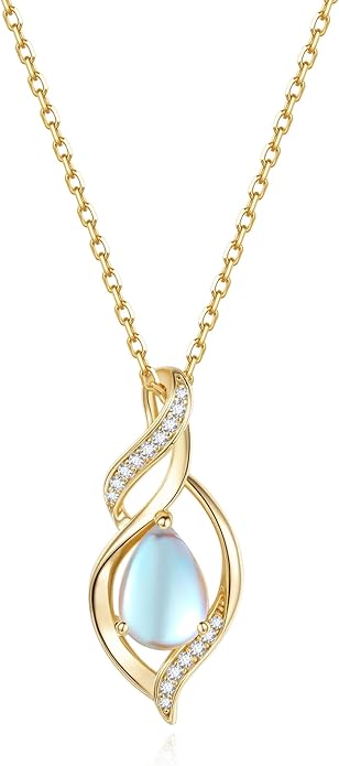 FANCIME Birthstone Necklace for Women Teardrop Necklace S925 Sterling Silver Infinity Love Birthday Gifts for Mom Women Girls, 16"+2" Inches