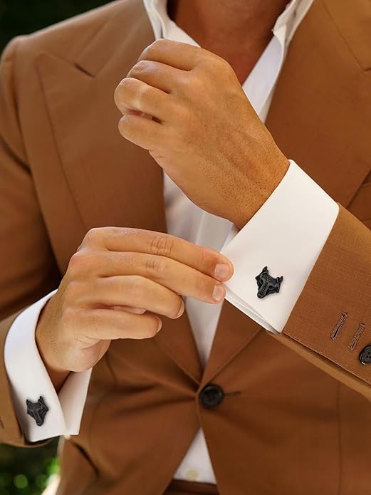 FaithHeart Mens Cufflinks, Norse Viking Tuxedo Shirt Cuff Links, Stainless Steel Cuff Links and Shirt Studs, Gift Box