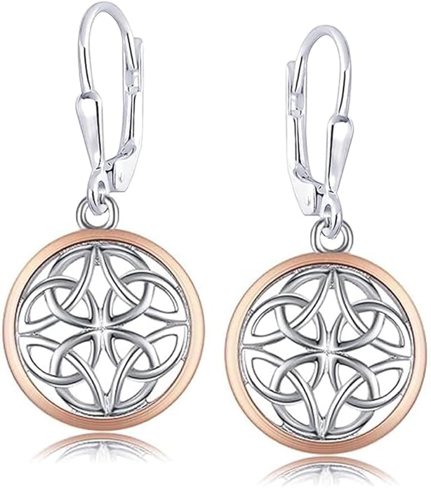 LeCalla 925 Sterling Silver Leverback Drop Earrings | Lightweight Celtic-Knot Filigree Heart Teardrop Dangle Earring for Women's Gift for Her