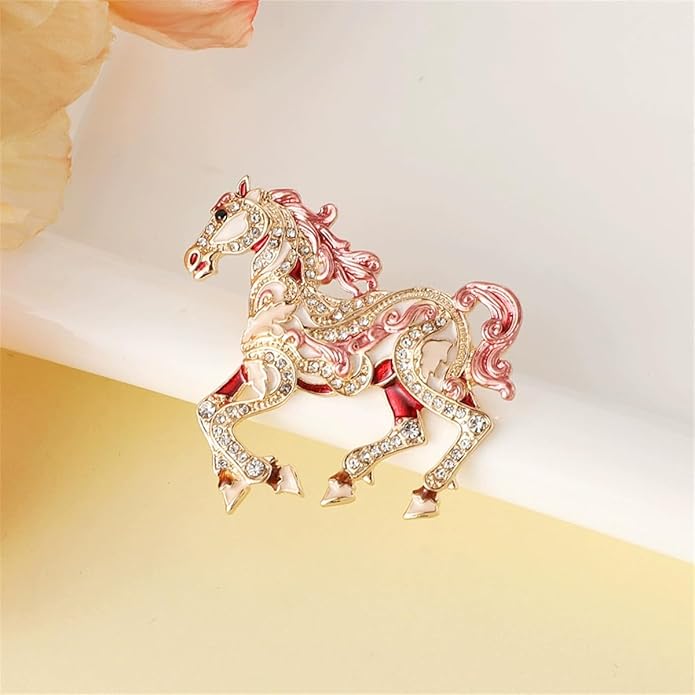 2026 New Year Of Horse Pin Brooch, Good Luck Chinese Zodiacs Horse Pins For Fashion Accessories Animal Lucky Charm Statue Feng Shui Gifts Jewelry For Women Men