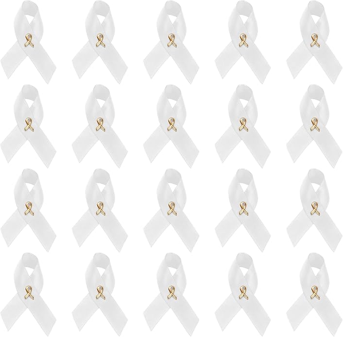 1/2/5/10/25/50/100pcs Satin Awareness Ribbon Pins (Pick your color), for Cancer & Disease Awareness, Bulk Quantities for Fundraising, Events, Gift Giving