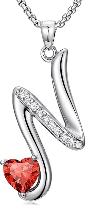 Christmas Gifts for Women Alphabet A to Z Initial Birthstone Pendant Necklaces for Women - 18k White Gold Plated Personalized Name Jewelry Valentine Mothers Day Birthday Gifts for Women Her Girlfriend