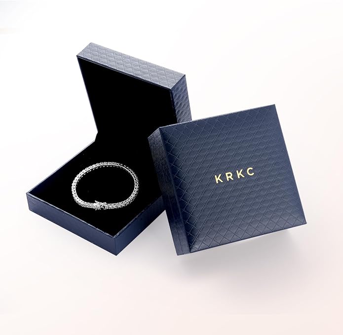 KRKC Tennis Bracelet for Women 14K White Gold Plated, AAAAA+ Classic Cubic Zirconia Bracelet with 2mm-5mm Width, Durable Gold Bracelets Jewelry Christmas Gift, Size 6.5-8 Inches Hypoallergenic