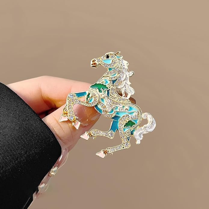 2026 New Year Of Horse Pin Brooch, Good Luck Chinese Zodiacs Horse Pins For Fashion Accessories Animal Lucky Charm Statue Feng Shui Gifts Jewelry For Women Men