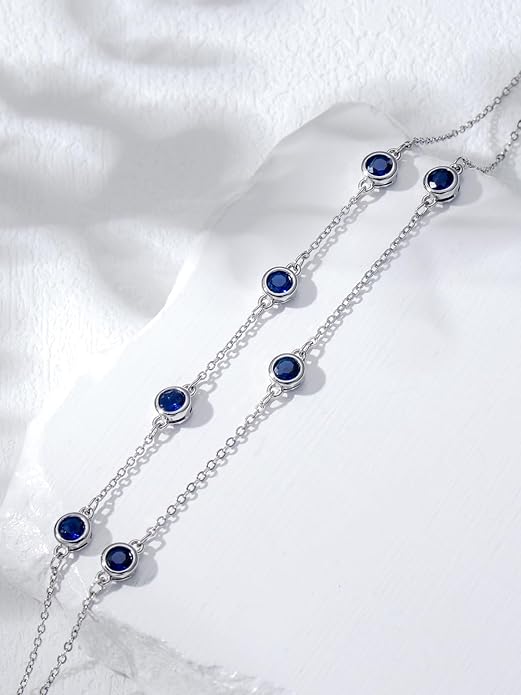 Dorunmo Birthstone Anklet Bracelets for Women 925 Sterling Silver Birthday Mother's Day Jewelry Gifts for Wife Mother Her