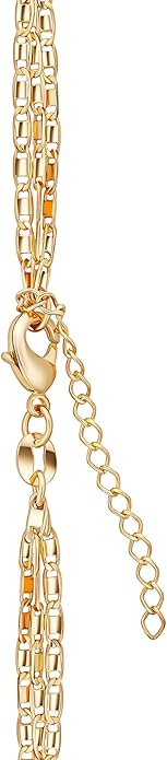 Barzel 18K Gold Plated Mariner Layered Necklace, 16-20 inches, with a 2 inch extension, Layered Necklace for women, High Polish Finish, Made In Brazil