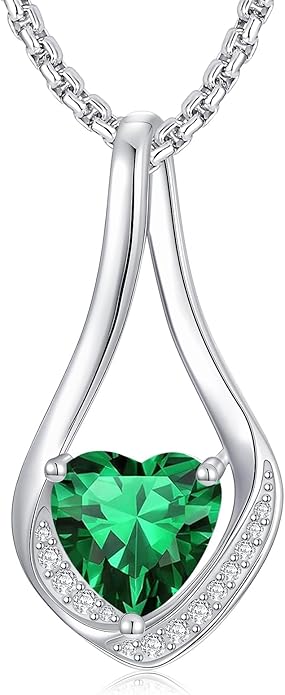 Birthstone Necklaces for Women,18k Yellow/White Gold Plated Forever Love Heart Infinity Pendant Necklace Anniversary Jewelry Christmas Birthday Gifts for Women Her Wife Girlfriend