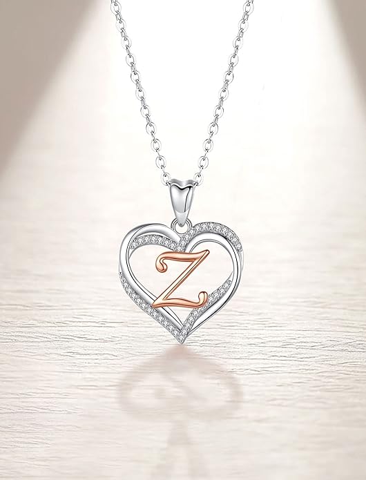 INFUSEU Unique Initial Necklaces for Women Girls Small Heart Letter Jewelry, Meaningful Personalized Gifts