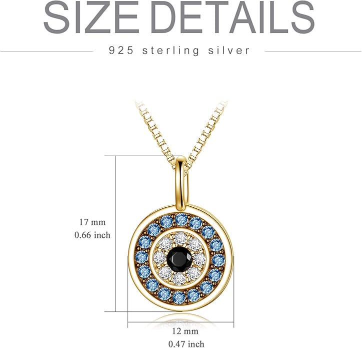 PEIMKO Evil Eye Necklace for Women 925 Sterling Silver Greek Protection Evil Eye Necklaces Jewelry Amulet Gift for Women