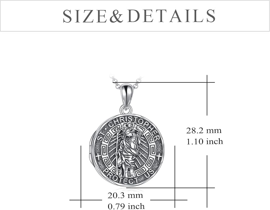 YFN Patron Saint Necklace Sterling Silver Amulet Medal Pendant Religious Protector Jewelry Gifts for Women Men