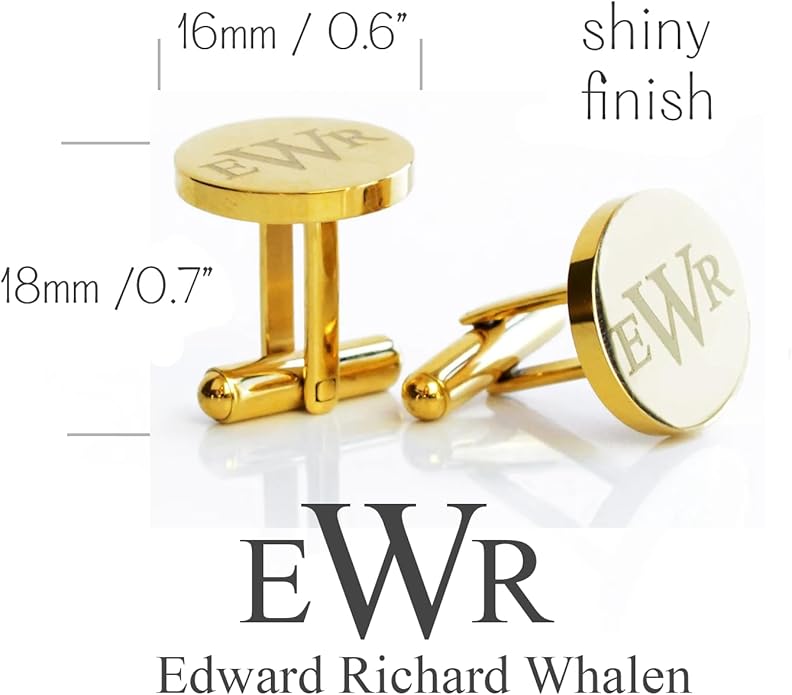 Custom Cuff Links & Personalized Tie Clip Gift Set for Men • Engraved Monogram, Date, Handwriting, Crest, Logo • Father's Day Gift for Dad • Gold, Silver, Black