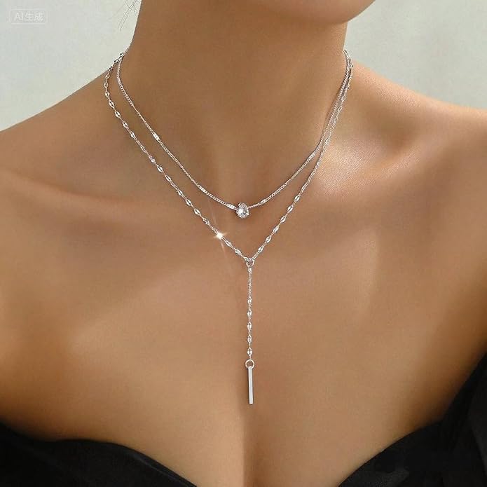 Otxas Lariat Necklace for Women Long Y Shaped Necklaces for Women Drop Necklace Y Shaped Jewelry