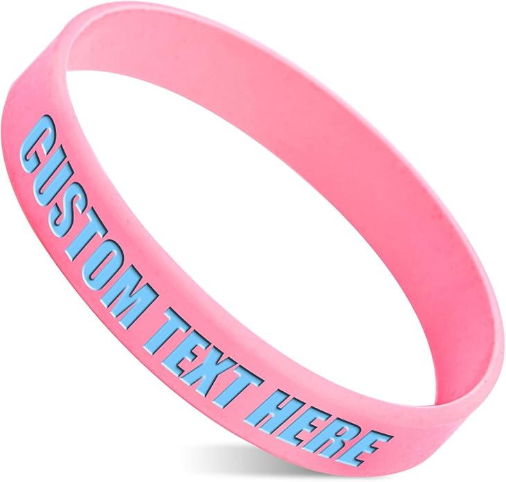 50 Custom Rubber Bracelets Personalized Silicone Wristbands Customized Bulk for Events, Support, Wedding, Awareness, Motivation Customizable