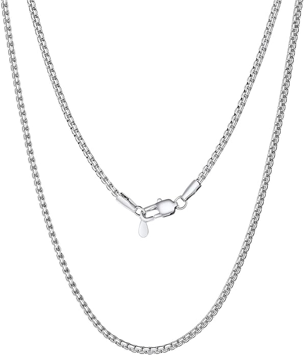 PROSTEEL Stylish Stainless Steel Round Link Chain Necklace for Men, 2mm/4mm/6mm/8mm. Silver/Gold/Black Tone, Hypoallergenic Jewelry, 14"-30", Come with Box