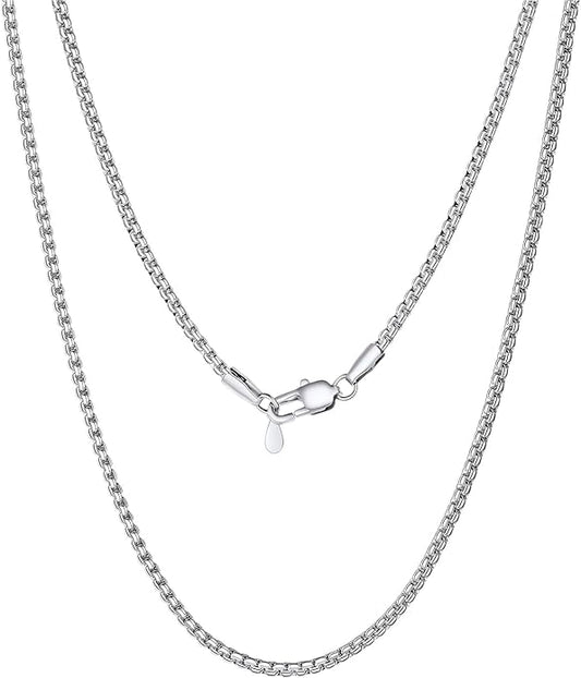 PROSTEEL Stylish Stainless Steel Round Link Chain Necklace for Men, 2mm/4mm/6mm/8mm. Silver/Gold/Black Tone, Hypoallergenic Jewelry, 14"-30", Come with Box