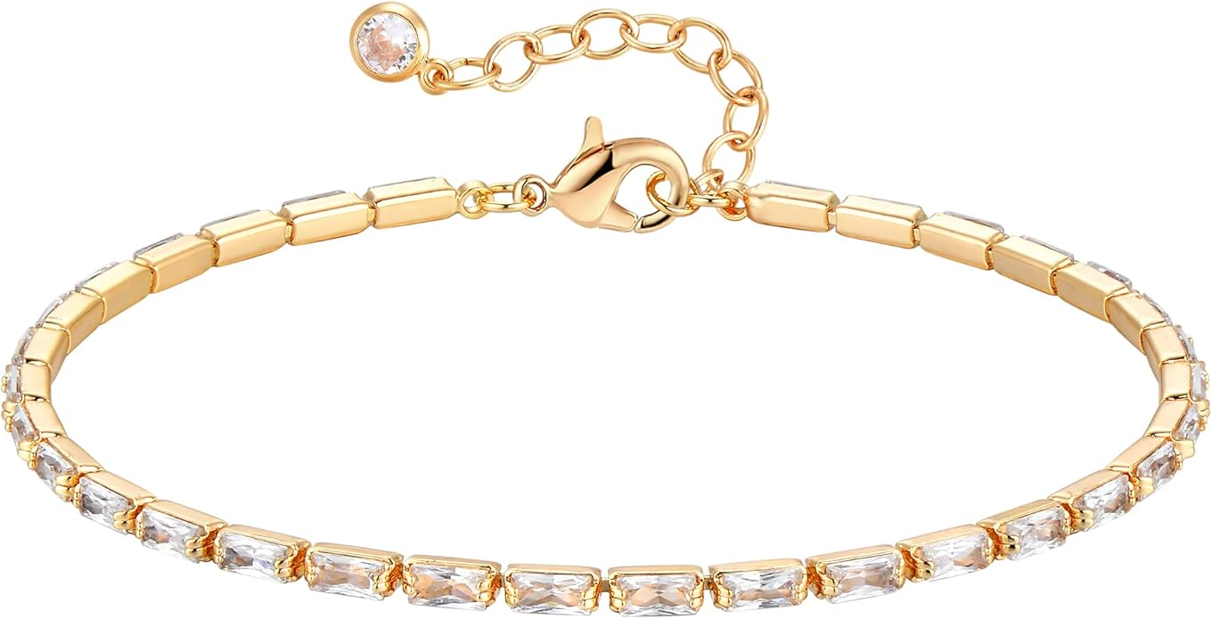 MTMY Gold Chain Bracelet for Women 14K Gold Plated Dainty Bracelets with Adjustable Chain Cute Bracelet Gold Trendy Jewelry