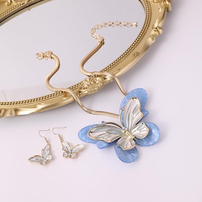 Vintage Chunky Statement Jewelry Set Retro Leaf Floral Geometric Bohemian Boho Bib Necklace Earring Set Fashion Costume Jewelry for Women Girls Wedding Party Prom Unique Gift