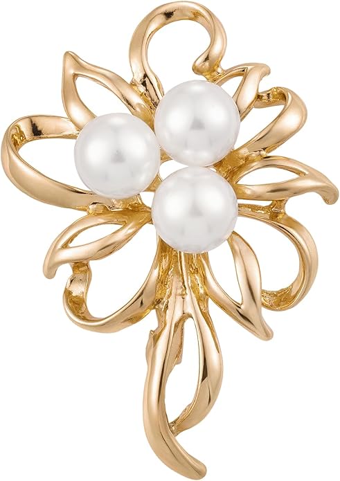 HAISWET Flower Simulated Pearl Elegant Brooch Pins Jewelry Wedding
