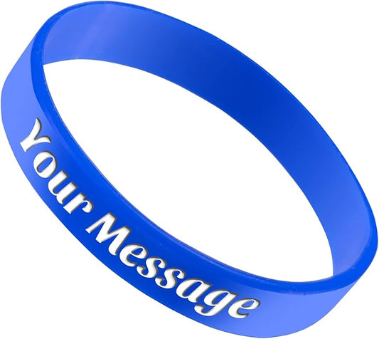 50Pcs Custom Silicone Wristbands Personalized Debossed Rubber Bracelets for Motivation, Party favors, Events, Birthdays, Awareness