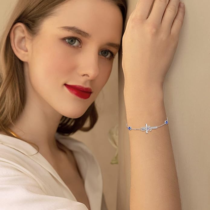 YFN Cross Bracelet Sterling Silver Religious Cross Bracelet Jewelry Gift for Women Men