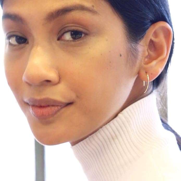 Upside Down Hoop Earrings - Hypoallergenic Lightweight Wire Needle Drop Dangle Threader Hoops for Women, Safe for Sensitive Ears - Plated in 925 Sterling Silver or 18k Gold