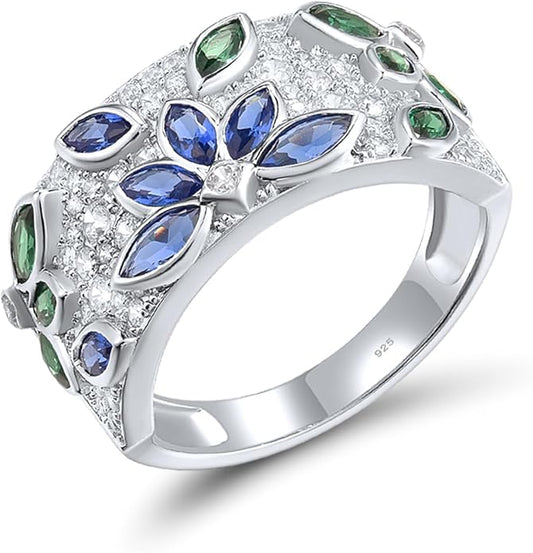 Santuzza 14K Gold Plated Dragonfly Ring Cubic Zirconia 925 Sterling Silver Butterfly Ring