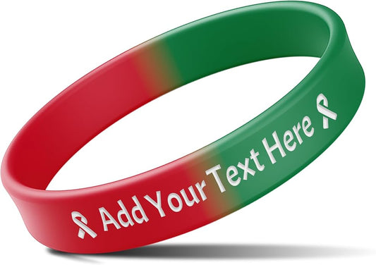 Custom Rubber Bracelets with Text Logo Clipart Customizable Bracelet Personalized 1/2 Inch Silicone Wristbands for Awareness, Events, Support, Promotions