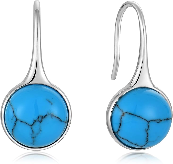 Opal Earrings 925 Sterling Silver Hook Drop Teardrop Gemstone Earrings October Birthstone Dangle Earrings Jewelry Gift for Women