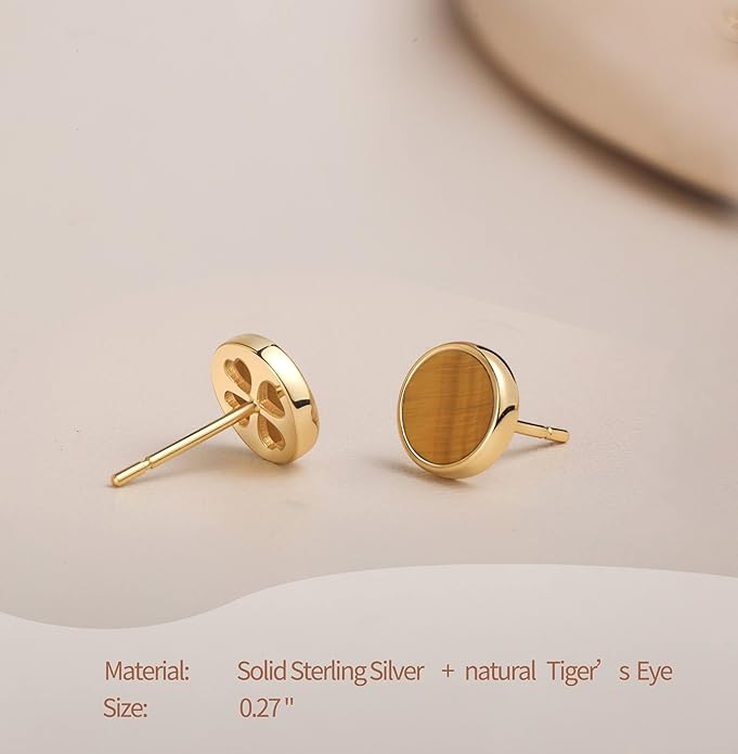 S.Leaf Gold Stud Earrings for Women 925 Sterling Silver Hypoallergenic Mother of Pearl Shell Stud Chain Earrings Friendship Jewelry Gifts for Women Her