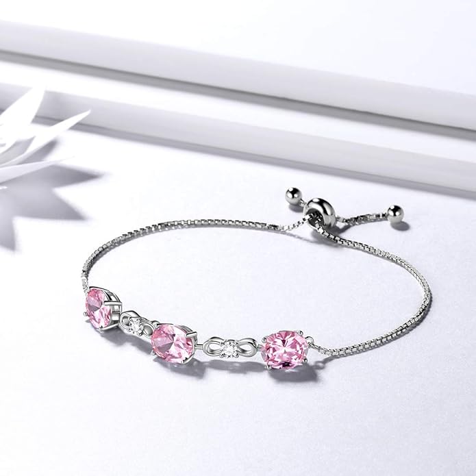 Aurora Tears 925 Sterling Silver 12 Birthstones Necklace/Earring/Ring/Bracelet Women Birthstone Pendant Crystal Fashion Birthday Jewelry Christmas Gift for Girls Women