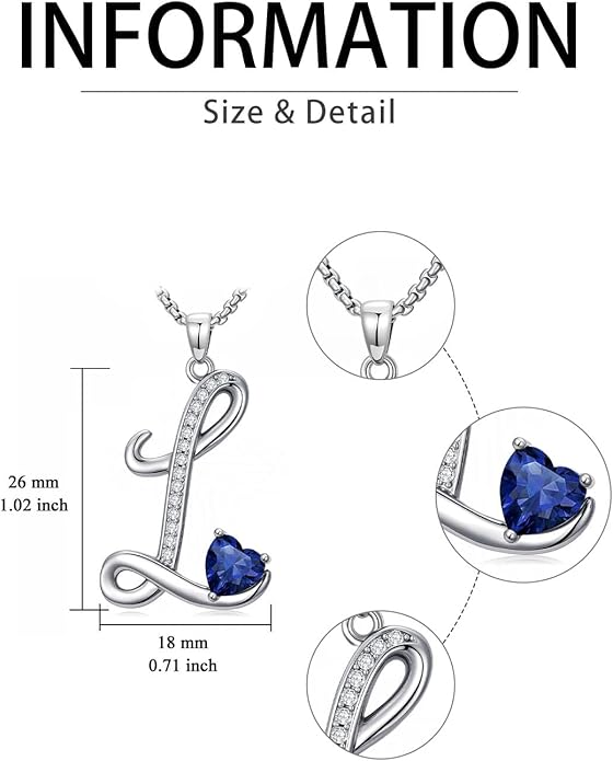 Christmas Gifts for Women Alphabet A to Z Initial Birthstone Pendant Necklaces for Women - 18k White Gold Plated Personalized Name Jewelry Valentine Mothers Day Birthday Gifts for Women Her Girlfriend