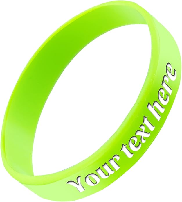 Custom Rubber Bracelet 1/10/30/50/100 ct Personalized Silicone Wristbands Customizable Debossed for Motivation, Events, Gifts, Promotions, Party, Awareness