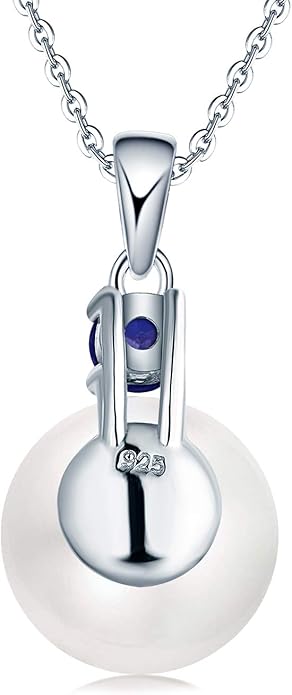 925 Sterling Silver Freshwater Cultured Pearl Pendant Necklace JO WISDOM Jewelry for Women,Girls