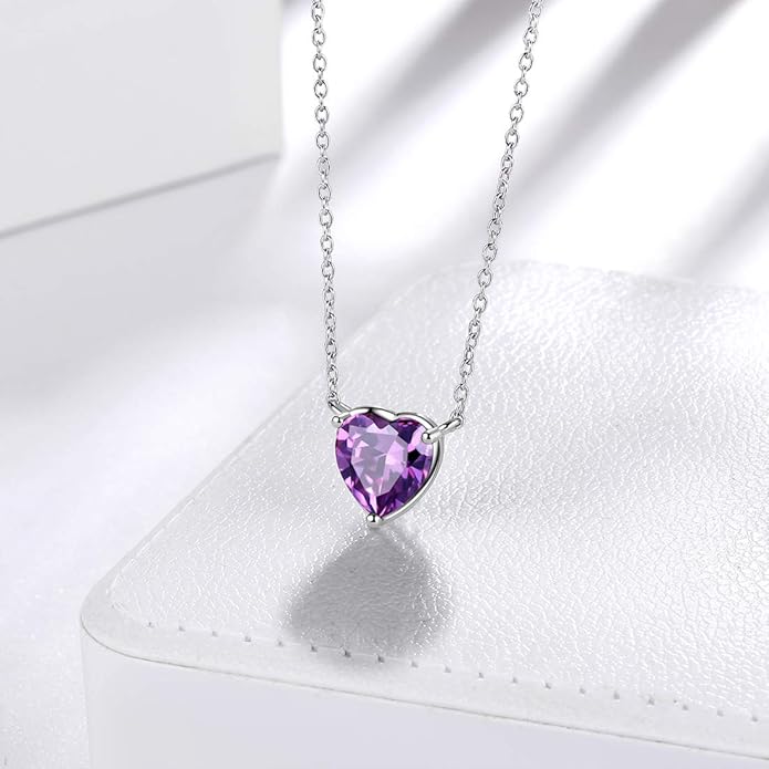 Aurora Tears 925 Sterling Silver 12 Birthstone Hearts Jewelry Women Crystal Wedding/Engagement/Bridal Heart Necklace/Earring/Ring/Bracelet Sets Jewellery