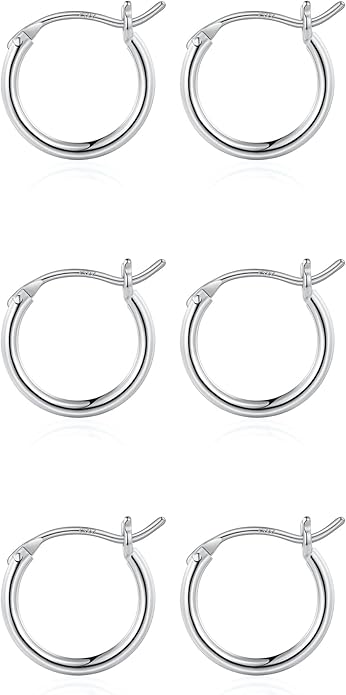 M MOOHAM 14K-Gold-Plated Hoop Earrings for Women - Hypoallergenic 14K Gold 925 Sterling silver-plated Post Sensitive Ears Nickel Free Hoops Earrings Set for Women Jewelry Lightweight 13-60mm