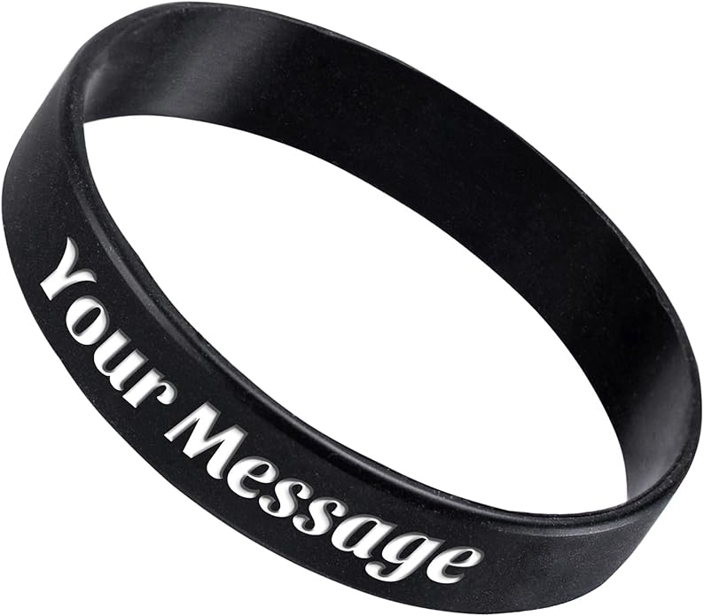 50Pcs Custom Silicone Wristbands Personalized Debossed Rubber Bracelets for Motivation, Party favors, Events, Birthdays, Awareness