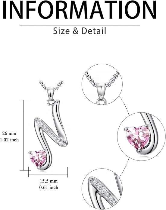 Christmas Gifts for Women Alphabet A to Z Initial Birthstone Pendant Necklaces for Women - 18k White Gold Plated Personalized Name Jewelry Valentine Mothers Day Birthday Gifts for Women Her Girlfriend