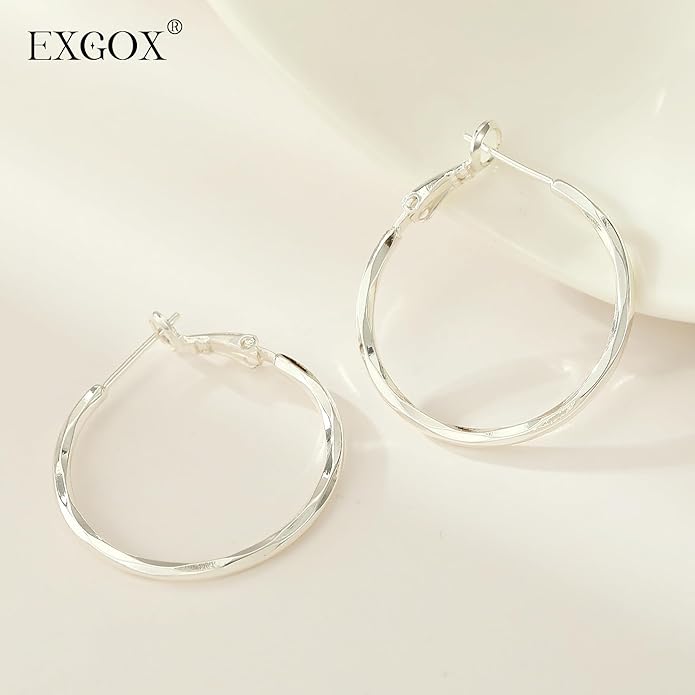 2MM Thin Gold Hoop Earrings Sterling Silver Post Hoop Earrings For Women Diamond-Cut Gold Hoops Earrings 14K Gold Plated Hoops Earrings Lightweight Hypoallergenic Oversize Gold Earrings For Women