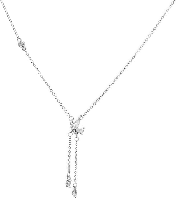 Irregular Y2k Long Y-shaped Necklace with Zircon Inlaid Sparkling Brick Tassel Pendant Double-Layer Chain High-end Fashion Accessory Women's