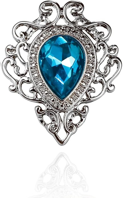 Vintage Silver Color Men's Brooches for Women Lovely Water Drop Badge Flame Crystal Brooch Lapel Pins Fashion Jewelry