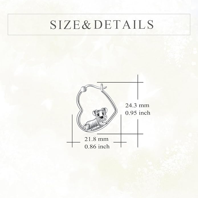 YFN Animal Earrings Sterling Silver Animal Heart Hoop Dangle Earrings Cute Jewelry Gifts for Women