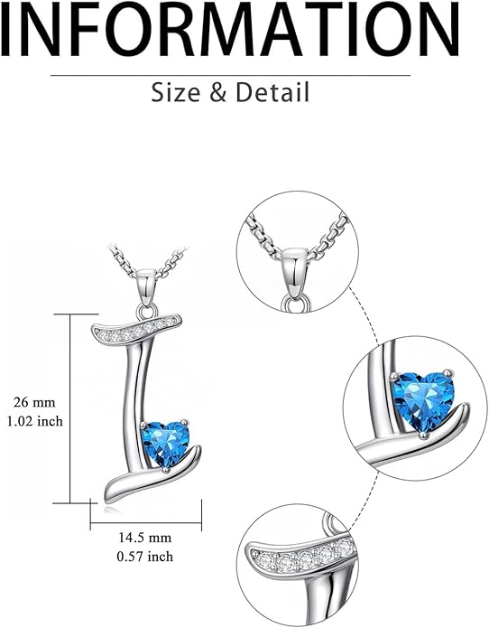 Christmas Gifts for Women Alphabet A to Z Initial Birthstone Pendant Necklaces for Women - 18k White Gold Plated Personalized Name Jewelry Valentine Mothers Day Birthday Gifts for Women Her Girlfriend