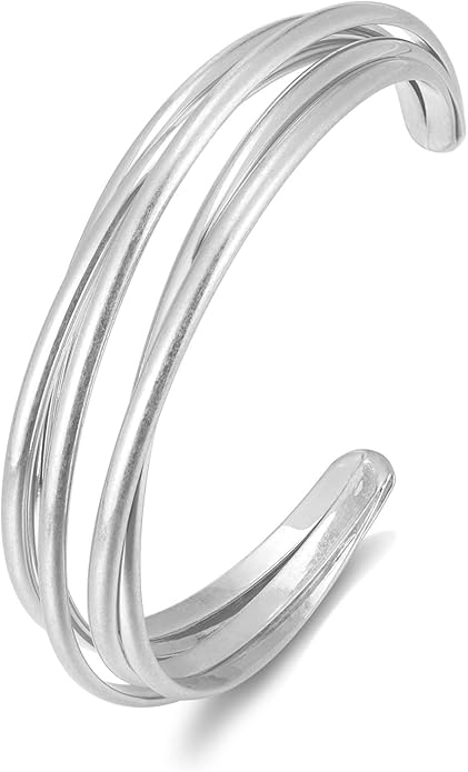 Gold Cuff Bracelet for Women Chunky Multi-layer Cross Wire Open Bracelet Hollow Wide Cuff Bracelets Adjustable Gold Open Cuff Bangle Bracelet