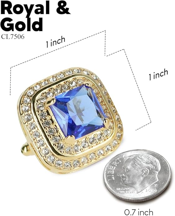 Vittorio Vico Square Colored Crystal Double Diamond Set Cufflinks
