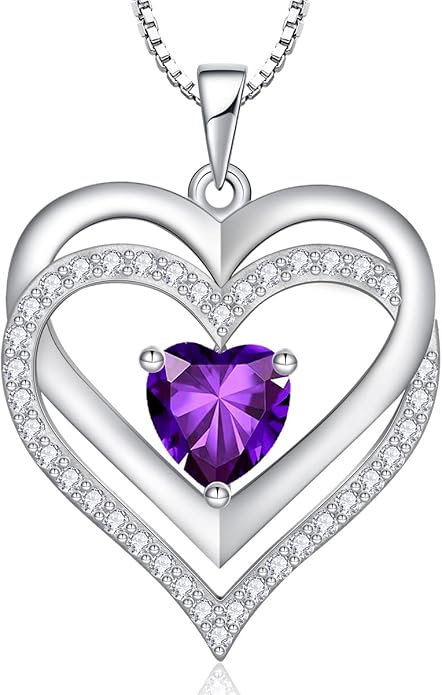 RIVIKO Infinity Heart Symbol Necklace for Women 925 Sterling Silver Love Heart Pendant Valentine's Day Mother's Day Anniversary Birthday Christmas Jewelry Gifts for Women Mom Wife Sister Her Friends